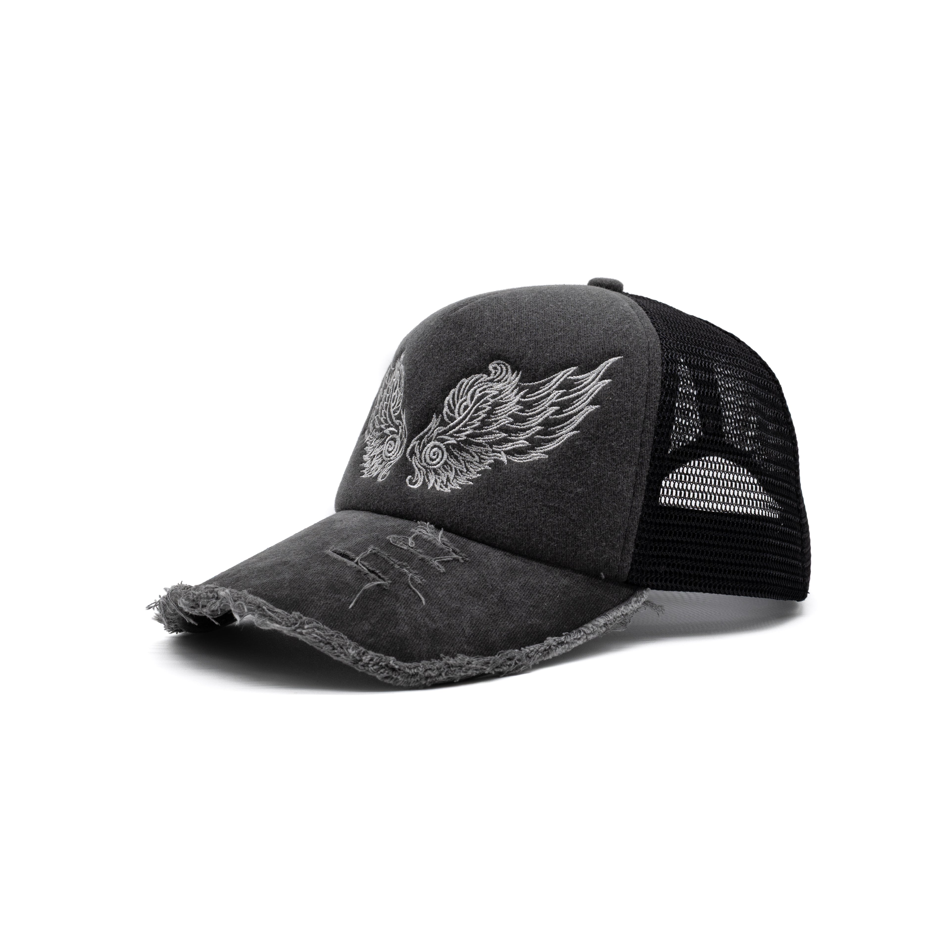 Arch Angel Trucker Hat – Charcoal Distressed