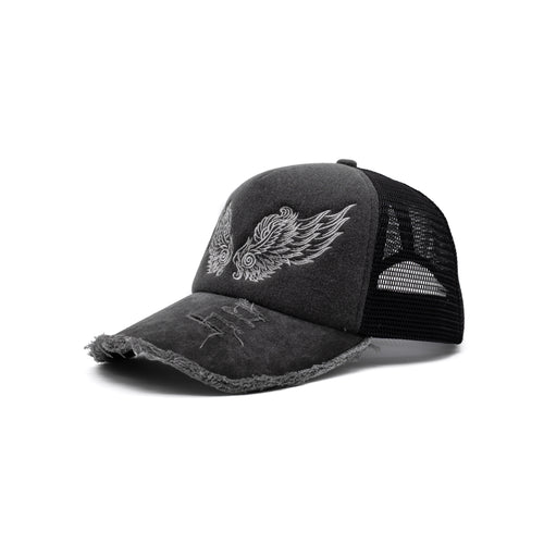 Arch Angel Trucker Hat – Charcoal Distressed