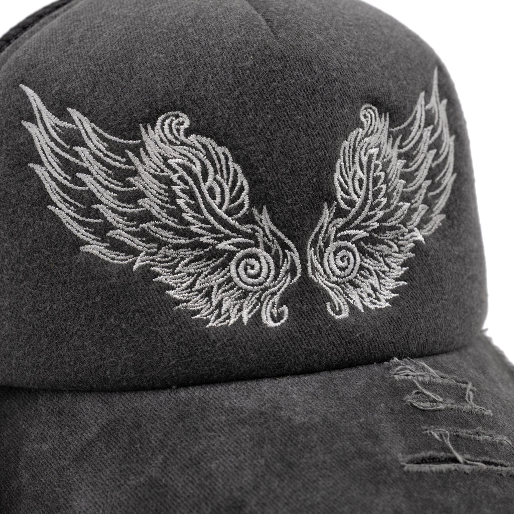Arch Angel Trucker Hat – Charcoal Distressed