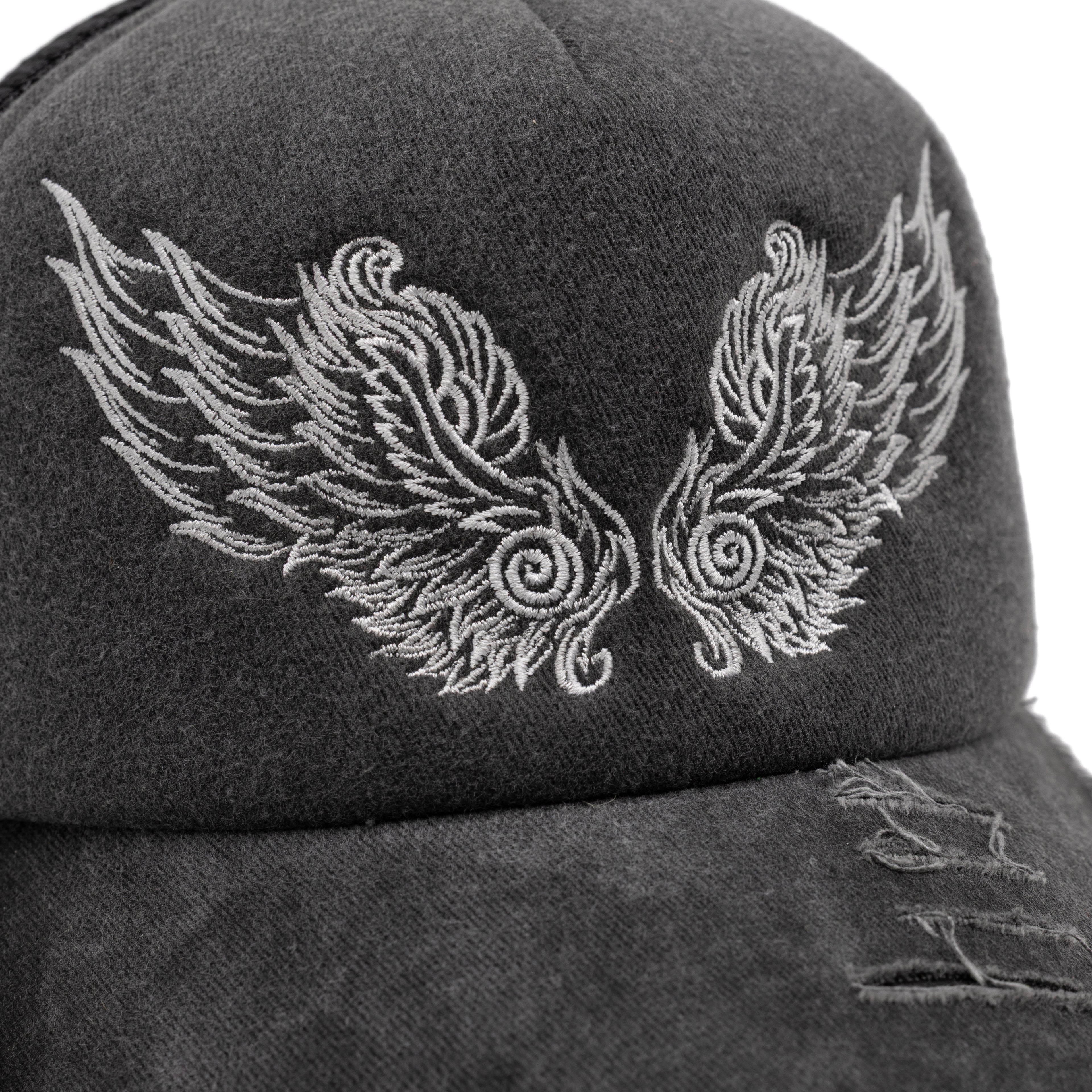 Arch Angel Trucker Hat – Charcoal Distressed