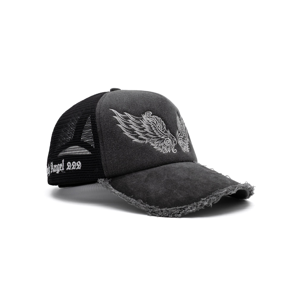 Arch Angel Trucker Hat – Charcoal Distressed