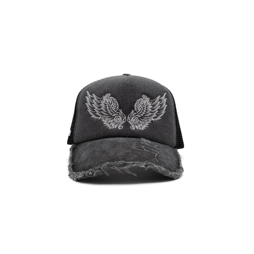Arch Angel Trucker Hat – Charcoal Distressed