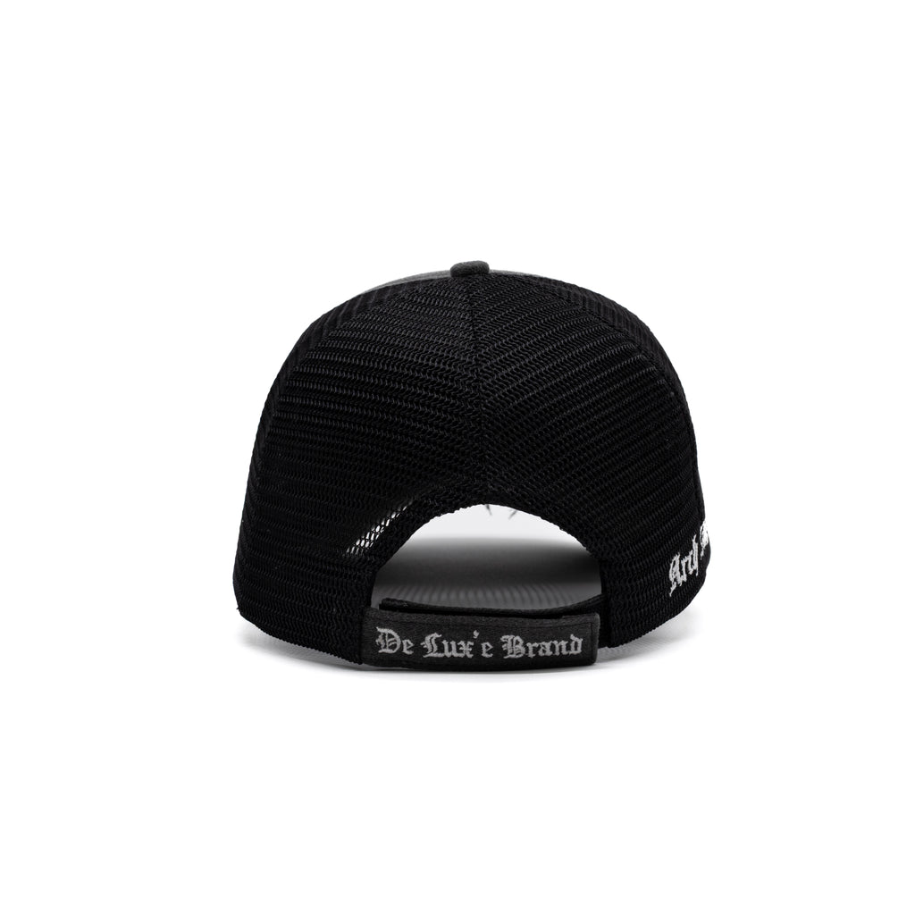 Arch Angel Trucker Hat – Charcoal Distressed