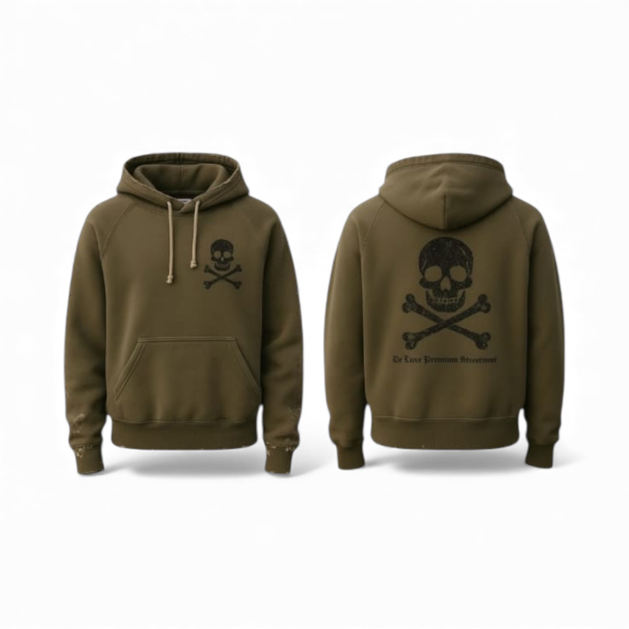 Vintage Skull Raglan Hoodie