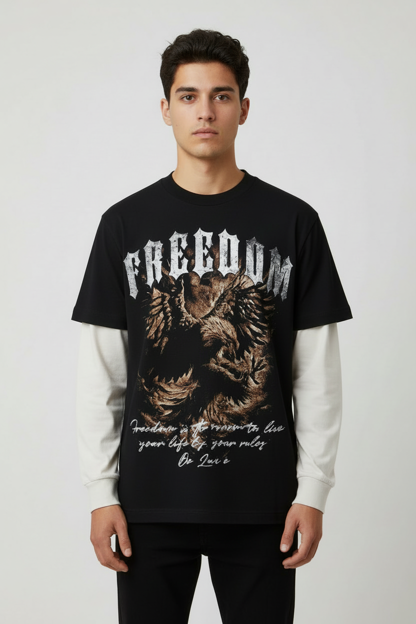 Wings of Freedom Tee(vintage black )
